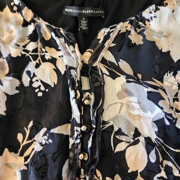 WHBM Floral Blouse Size 8 Textured - Picture 3 of 5